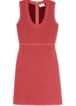 Outlet St. John Bi-Tonal Stretch Knit Dress Rose/Dark Claret Multi