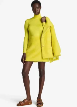 Clearance St. John Brushed Suri Alpaca Jacket CITRINE