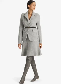 Outlet St. John Brushed Wool and Mohair Jacket Light Heather Gray