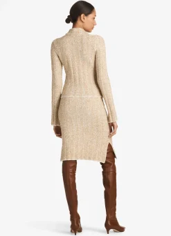 Hot St. John Chevron Slub Knit Jacket Light Gray Multi