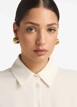 Online St. John Christina Caruso Baby Triple Hoop Earring Gold
