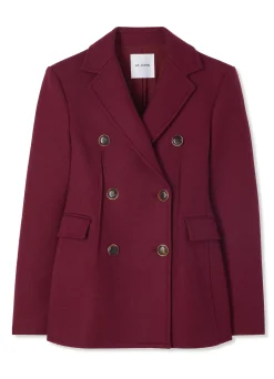 Online St. John Double-Face Wool and Cashmere Blend Jacket Mulberry