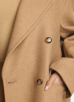 Hot St. John Double-Face Wool and Cashmere Blend Coat Camel