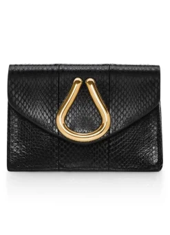 Best St. John Elaphe Water Snake Small Handbag Black