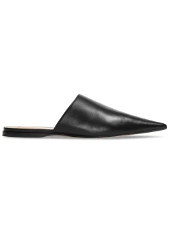 Best St. John Flat Leather Mule Black
