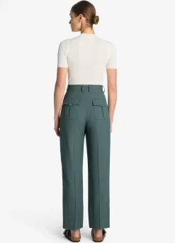 Clearance St. John Fluid Viscose Twill Pant Dusty Petrol