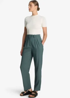 Clearance St. John Fluid Viscose Twill Pant Dusty Petrol