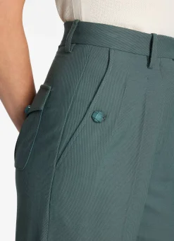 Clearance St. John Fluid Viscose Twill Pant Dusty Petrol