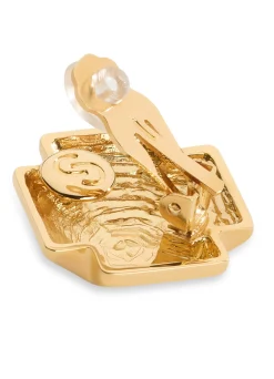 Sale St. John Geo Stud Earrings Gold