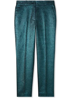 Discount St. John Italian Lightweight Stretch Lurex Pant Dark Teal/Black Multi