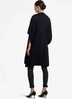 Discount St. John Jacquard Knit Cape Black/Navy