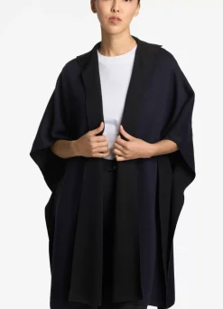 Discount St. John Jacquard Knit Cape Black/Navy