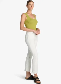 St. John Jersey Knit Tank Chartreuse