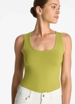 St. John Jersey Knit Tank Chartreuse
