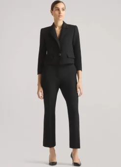 Discount St. John Karla in Stretch Crepe Suiting Pant Black