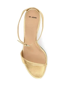 Discount St. John Laminated Leather Sandal Gold