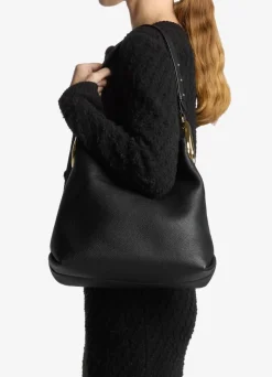 Online St. John Leather Hobo Bag Black
