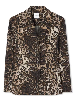 Best St. John Leopard Jacquard Jacket Caramel Multi
