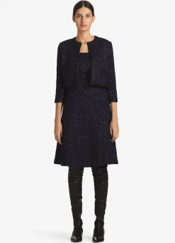 Clearance St. John Leopard Sequin Knit Short Jacket Purple