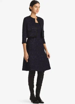 Clearance St. John Leopard Sequin Knit Short Jacket Purple