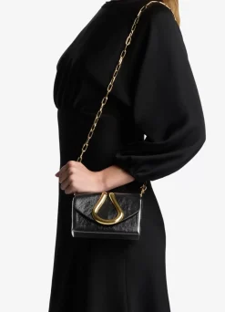 St. John Lido Shiny Calf Mini Loop Handbag Caviar