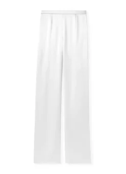 New St. John Liquid Satin Pull-on Pant Cream