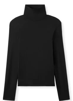 Sale St. John Long Sleeve T-Neck Shell White