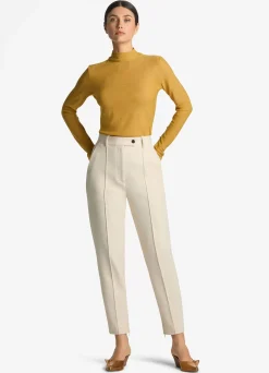 St. John Lurex Jersey Knit Turtleneck Sunflower