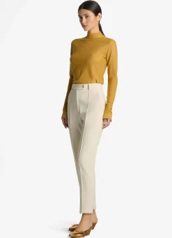 St. John Lurex Jersey Knit Turtleneck Sunflower