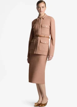 Sale St. John Lurex Knit Jacket Blossom/Lurex Multi