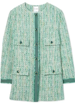 Online St. John Lurex Slub Tweed Jacket Jade Multi