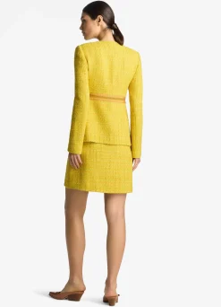 Clearance St. John Lurex Tweed and Organza Jacket Sunflower Multi