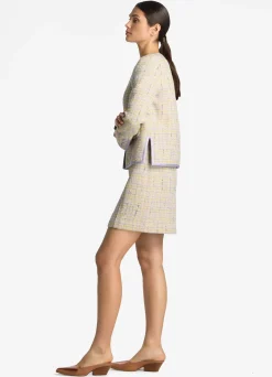 Discount St. John Lurex Tweed Pocket Jacket Amethyst/Dusty Lavender Multi