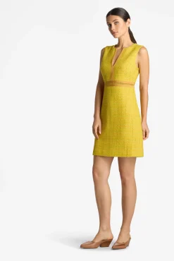 Discount St. John Lurex Tweed Sleeveless Dress Sunflower Multi