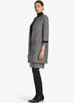 Hot St. John Metallic Tweed Houndstooth Jacket Black/Light Hyacinth Multi