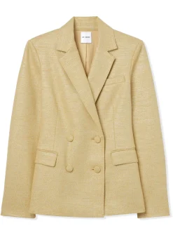 Discount St. John Metallic Twill Jacket Silver/Sunflower Multi