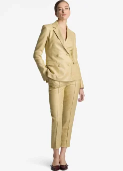 Discount St. John Metallic Twill Jacket Silver/Sunflower Multi