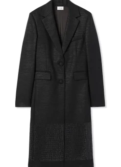 St. John Metallic Twill Long Jacket Silver/Sunflower Multi