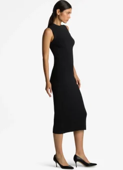 St. John Mock Collar Dress Black