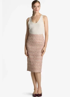 Outlet St. John Multi Tweed Skirt Blossom/Dark Claret Multi