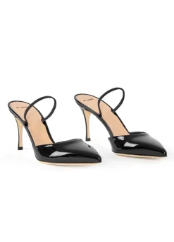Outlet St. John Patent Leather Slide Heel Black