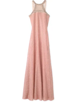 Hot St. John Rhinestone Mesh Knit Dress Rouge Multi