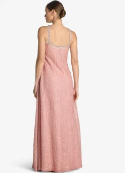 Hot St. John Rhinestone Mesh Knit Dress Rouge Multi