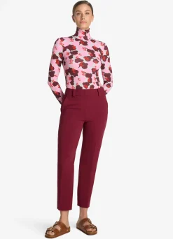 Discount St. John 60s Floral Print Nuda Turtleneck Light Blush Multi