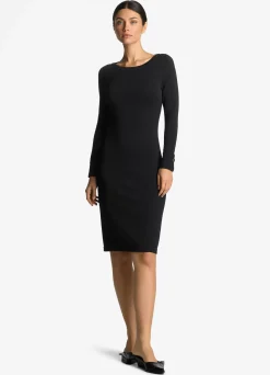 Sale St. John Santiago Knit Bateau Dress Black