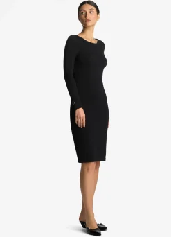 Sale St. John Santiago Knit Bateau Dress Black