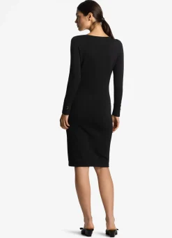 Sale St. John Santiago Knit Bateau Dress Black