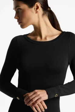 Sale St. John Santiago Knit Bateau Dress Black