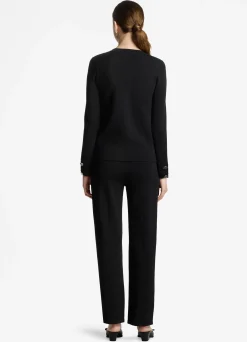 New St. John Santiago Knit Button Jacket Black