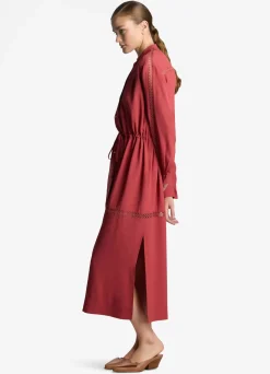 Discount St. John Satin Back Crepe Dress Rose